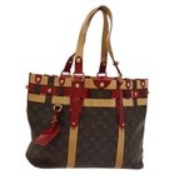 LOUIS VUITTON Monogram Ruby Sarina MM Tote Bag Red M95611 LV Auth 136007 - Picture 1 of 16